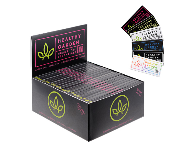 Healthygarden"Pink" Ultra Thin, Long Size; 32 Paper + 32 Tips