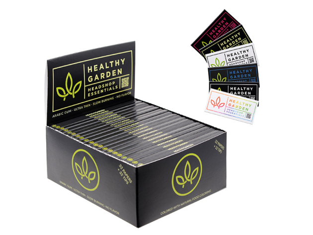 Healthygarden "Grün" Ultra Thin, Long Size; 32 Paper + 32 Tips