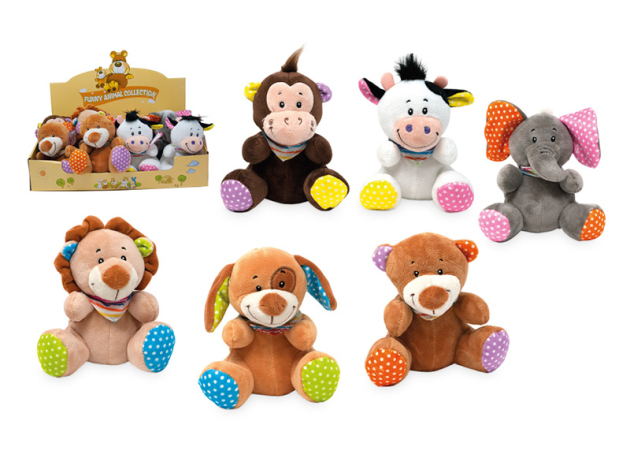 Plüsch Tiersortimen, 14 cm, 6-fach sortiert, einzeln