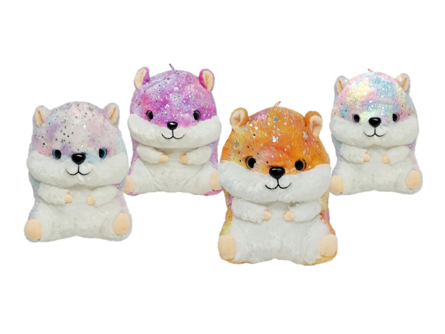 Plüsch Hamster mit Sternchen, 18cm, 4-fach sortiert, einzeln