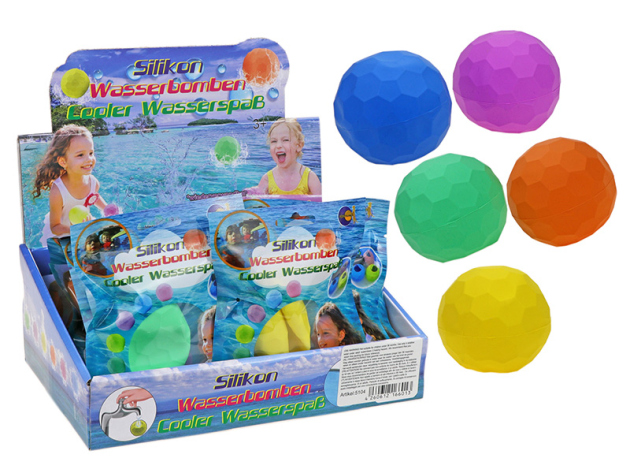 Wasserbomben Silikon, versch. Farben; 12er Display