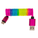 Ladekabel USB auf Lightning, Typ C oder Micro, sortiert, ca. 1 m, regenbogenfarbig, 30er Display
