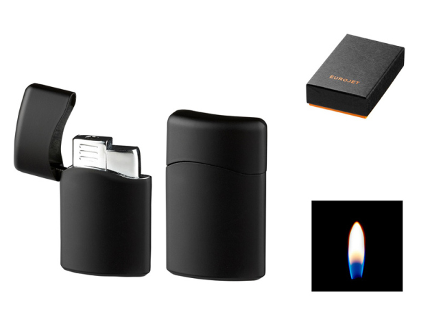 Metallfeuerzeug Softflame, schwarz matt