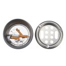 Aschenbecher Metall, silber und schwarz, ca. Ø 10 cm, 2-fach sortiert, 6er Display