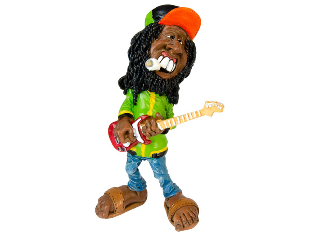 Polyresin Figur "Rastaman", mit E-Gitarre, 14,5 cm