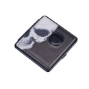 Zigarettenetui "Skull" für 20 Zig., mit Gummiband, mit eingeb. Flaschenöffner, 3-fach sortiert, 12er Display