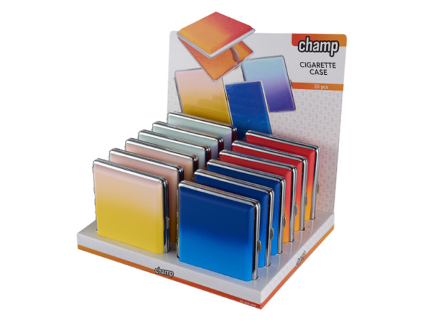 Zigarettenetui "Gradient" für 20 Zig., mit Spange, 4-fach sortiert, 12er Display