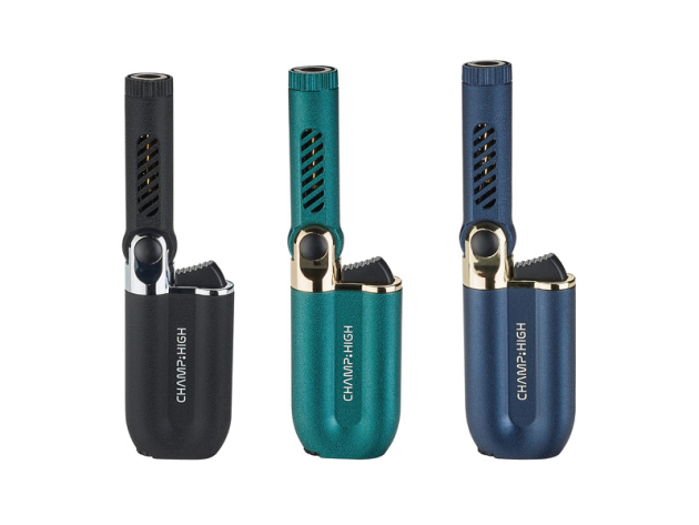 Stabfeuerzeuge "Champ high", Metall, Blaue Flamme, 3-fach sortiert, 9er Display