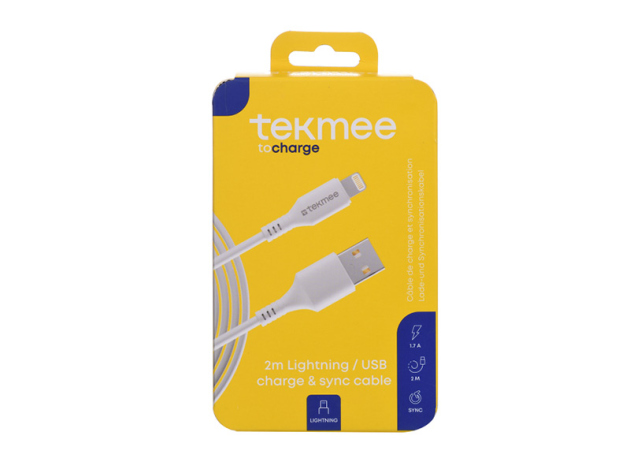 Tekmee Ladekabel, USB auf Lightning, 1.7A, 2 m