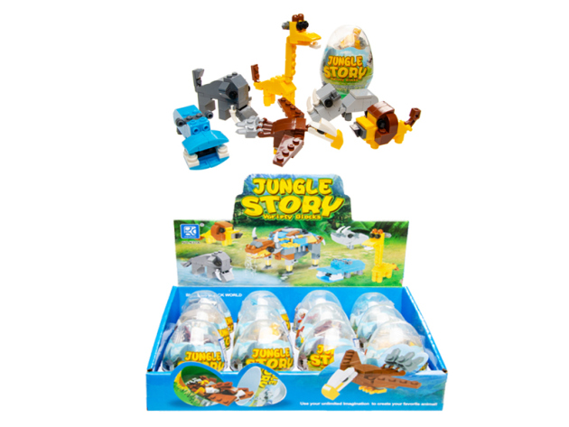 Blocks - Build your own wild Animal ( Baue dein eigenes wildes Tier),6-fach sortiert,  12er Display