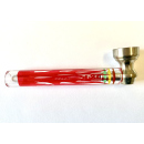 Glaspfeifen "Hanf & Skull" mit Sieb, 9,5cm, 30er Display