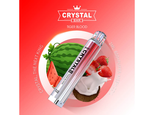 Crystal Bar - Tiger Blood (Melone, Erdbeere, Kokos) - E-Shisha - 2% Nikotin - 600 Züge