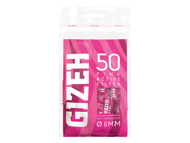 Gizeh Active Filter Pink 6mm, 50 Stück