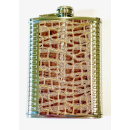 Flachmann "Metall-Kroko" Hellbraun 7oz