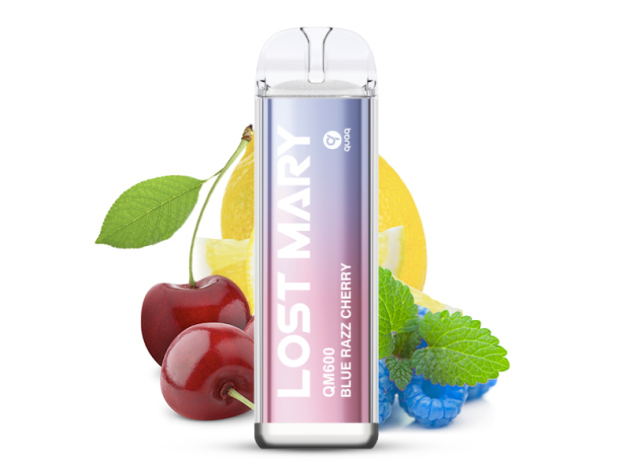 Lost Mary QM600 - Blue Razz Cherry (Blaubeere, Kirschen) - E-Shisha - 20mg - 600 Züge