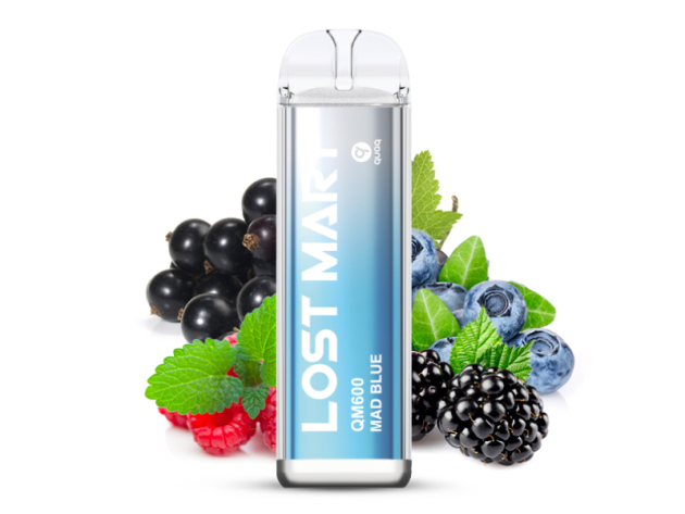 Lost Mary QM600 - Mad Blue (schwarze Johannisbeere, Blaubeeren) - E-Shisha - 20mg - 600 Züge
