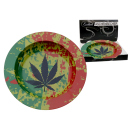 Aschenbecher "Reggae Hanf" bunt aus Metall,...