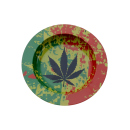 Aschenbecher "Reggae Hanf" bunt aus Metall,...