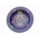 Aschenbecher "Skull &amp; Flowers"  violett aus...