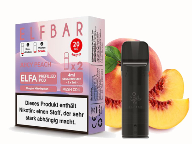 ELFBAR ELFA Prefilled Pod - Peach Ice - (Pfirsichsaft) - 20mg - 2er Set