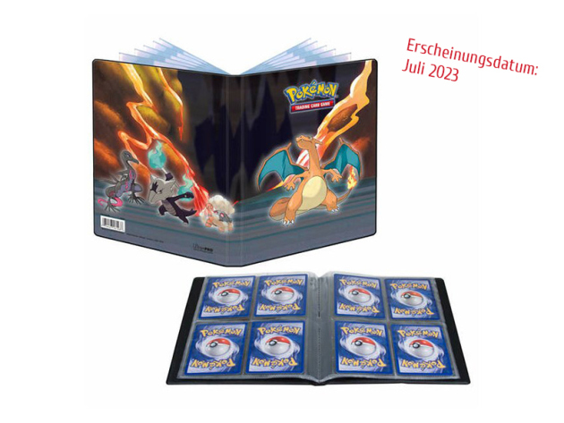 Pokémon Sammelalbum 4-Pocket- Scorching Summit - Glurak - Klein (ca. DIN A5)