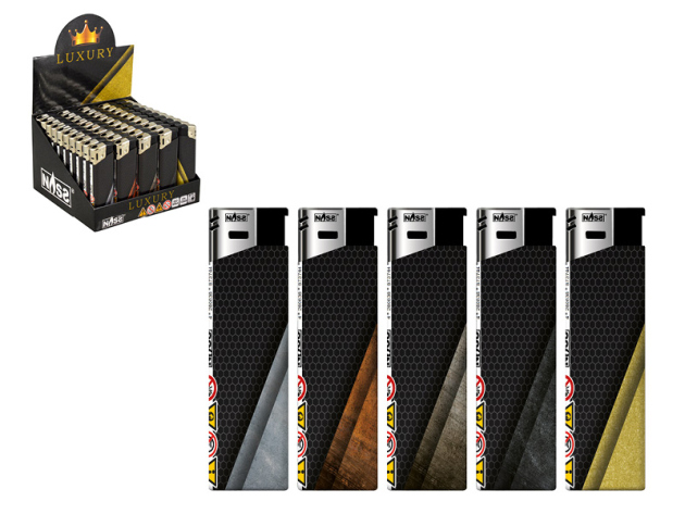 Elektrofeuerzeuge "Steel Pattern", 5-fach sort., 50er Display