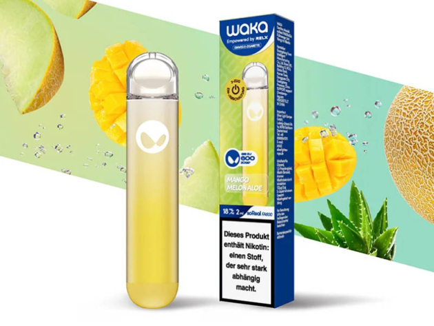 WAKA soREAL - Mango Melon Aloe (Aloe Vera, Mango, Melone) - E-Shisha - 18mg - 600 Züge
