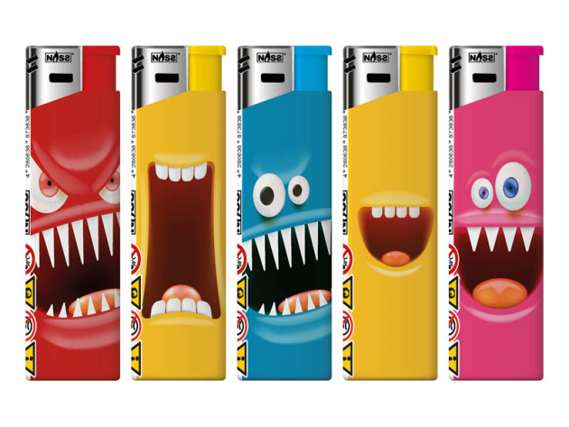 Elektrofeuerzeuge "Monster Motiv", 50er Display