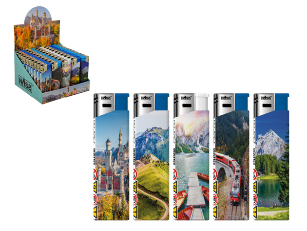 Elektrofeuerzeuge "Berge", 5-fach sort., 50er Display