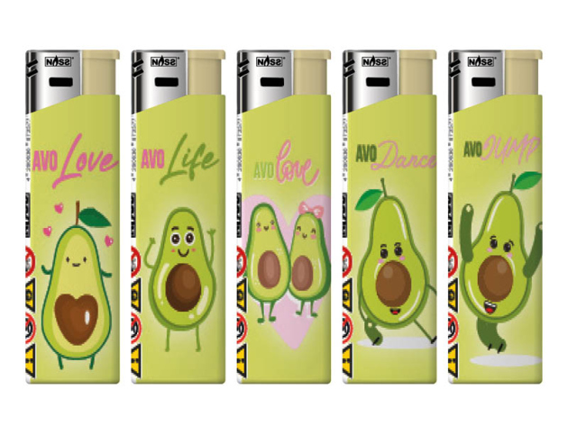 Elektrofeuerzeuge "Avocado", 5-fach Sort., 50er Display