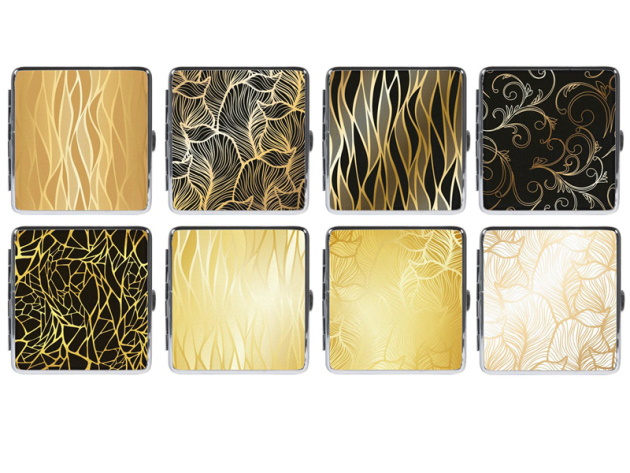 Zigarettenetui "Pattern" für 20 Zig., mit Gummiband, 8er Display