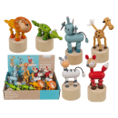 Holz-Drückfigur "Tiere"6-fach sortiert,...