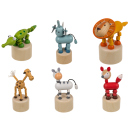 Holz-Drückfigur "Tiere"6-fach sortiert, 12er Display