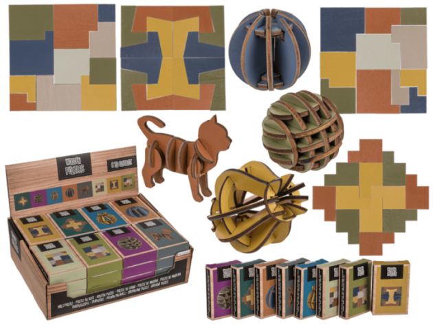 Puzzle "Holz" 8-fach sortiert, 32er Display