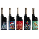 Stabfeuerzeuge Mini "Christmas"; 10-fach sortiert; 50er Display