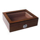 Humidor "Glastop Echtholzfurnier" für 20 Zigarren, 25,8x21,8x7,5cm