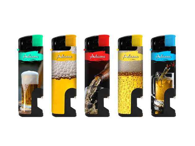 Elektrofeuerzeuge Adamo "Bier" mit Flaschenöffner, 50er Display