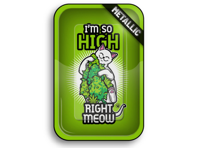 Metall Drehunterlage "High Right Meow", 27,5 x 17,5 cm, einzeln