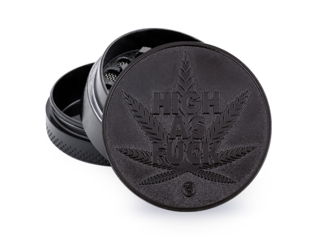 Grinder "Black High As Fuck" Metal; 3-tlg.; Ø 40 mm