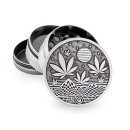 Grinder "Silver Leaves 37 1" Metal, 4-tlg.:...