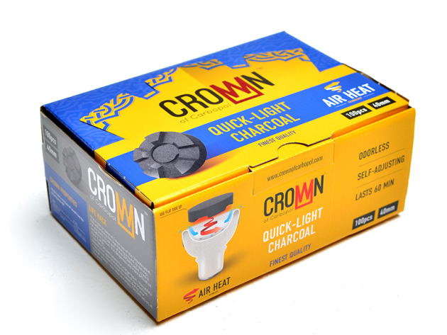 Carbopol Crown - Schnellzündkohle - Ø 40 mm - 10 Rollen  je 10 Stück