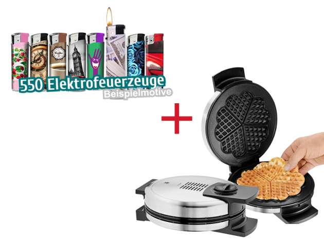 550 Motiv-Elektro-feuerzeuge + WMF Lono Waffeleisen zum Sonderpreis