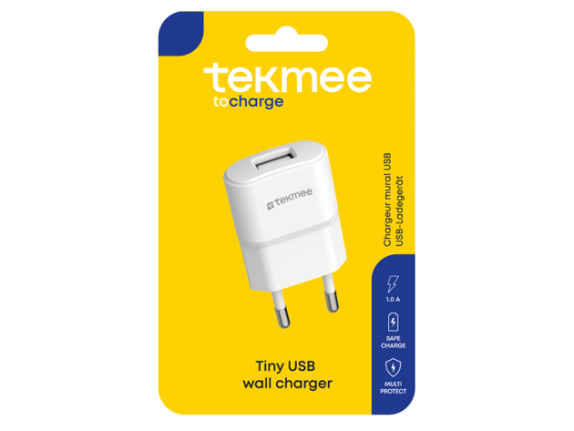 Tekmee Netzstecker 1x USB, weiß