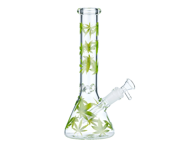 Glasbong "ICE" konisch; Hanf grün, Höhe 25cm; Ø 5cm; Schliff 18mm