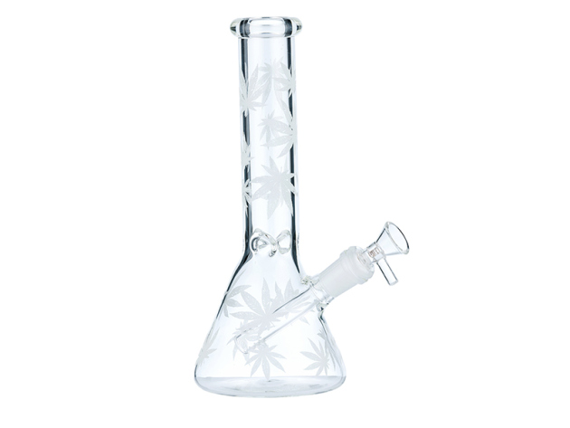 Glasbong "ICE" konisch; Hanf weiß, Höhe 25cm; Ø 5cm; Schliff 18mm