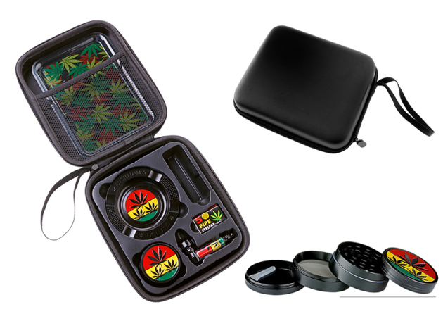 Hand Pipes-Set (Pipe: L 8,3cm / Grinder: Ø 5cm)