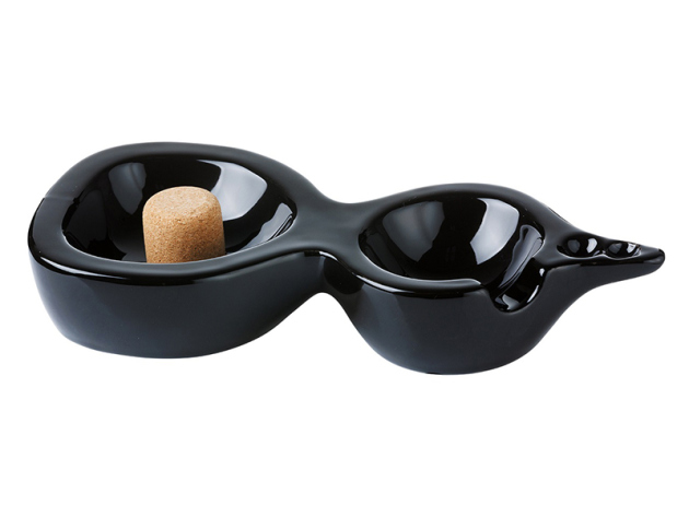 Pipe Ashtray "Black" Glas with two trays