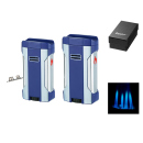 Zigarrenfeuerzeug "Winjet" blau/chrom;...