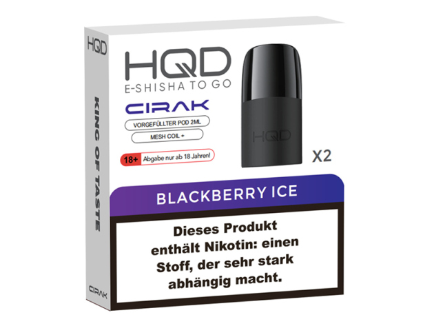 HQD Cirak Pod - Blackberry Ice (Brombeere, Ice) - 18mg - 600 Züge - 2er Set