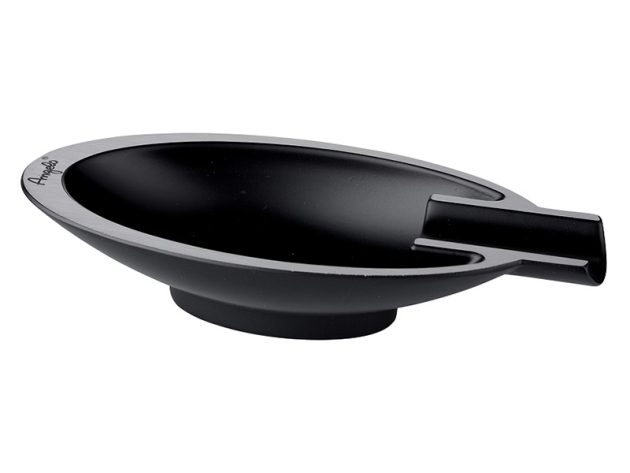 Zigarrenaschenbecher "Schwarz Matt" Metall, oval; 16x7x3cm; einzeln